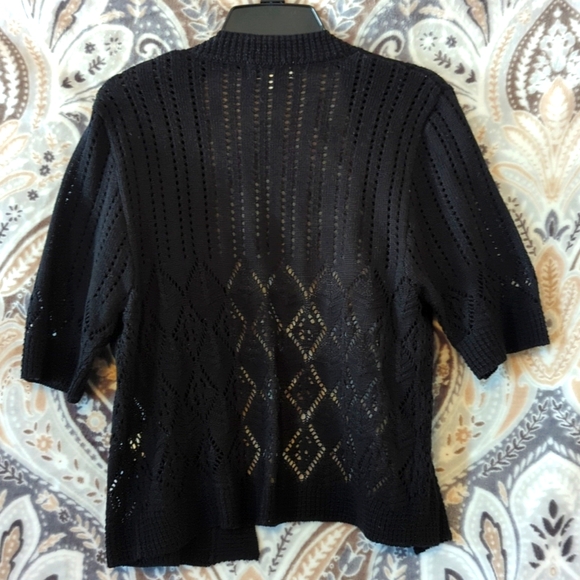 Black Crochet Short Sweater - Picture 3 of 3